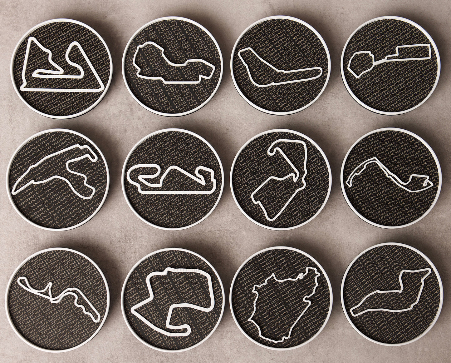 Racing Circuit 3D Emblems for Sim Racing – Stylish Track Badges for Simulators – Durable Racing Cockpit Decor
