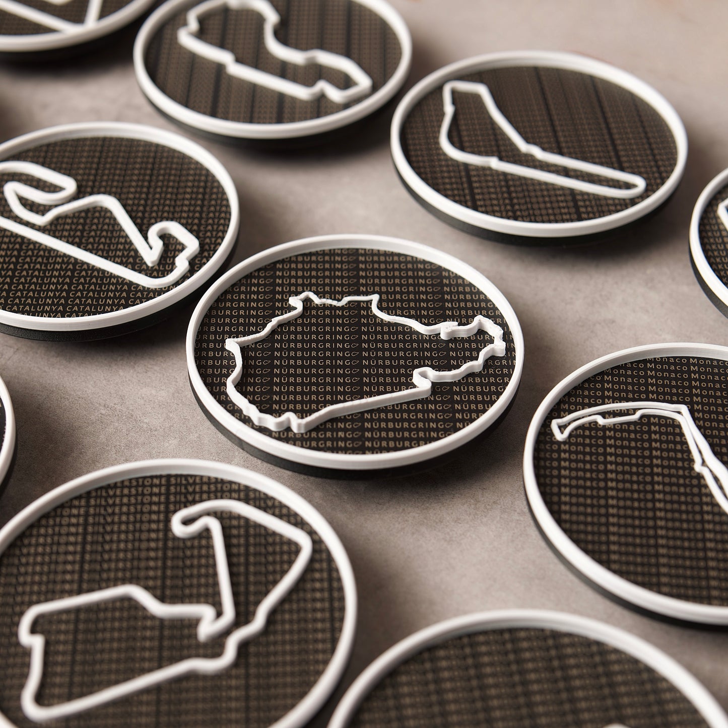 Racing Circuit 3D Emblems for Sim Racing – Stylish Track Badges for Simulators – Durable Racing Cockpit Decor